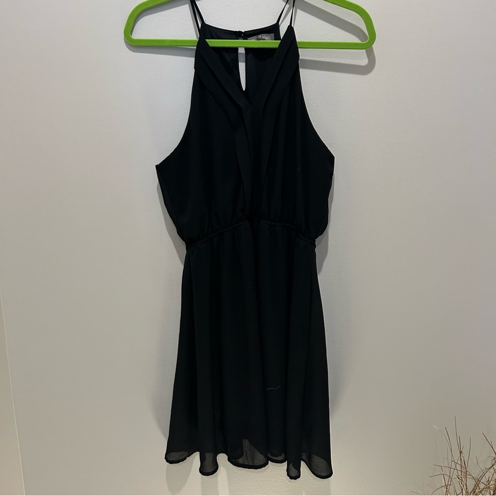 Chic Black Halter Mini Dress